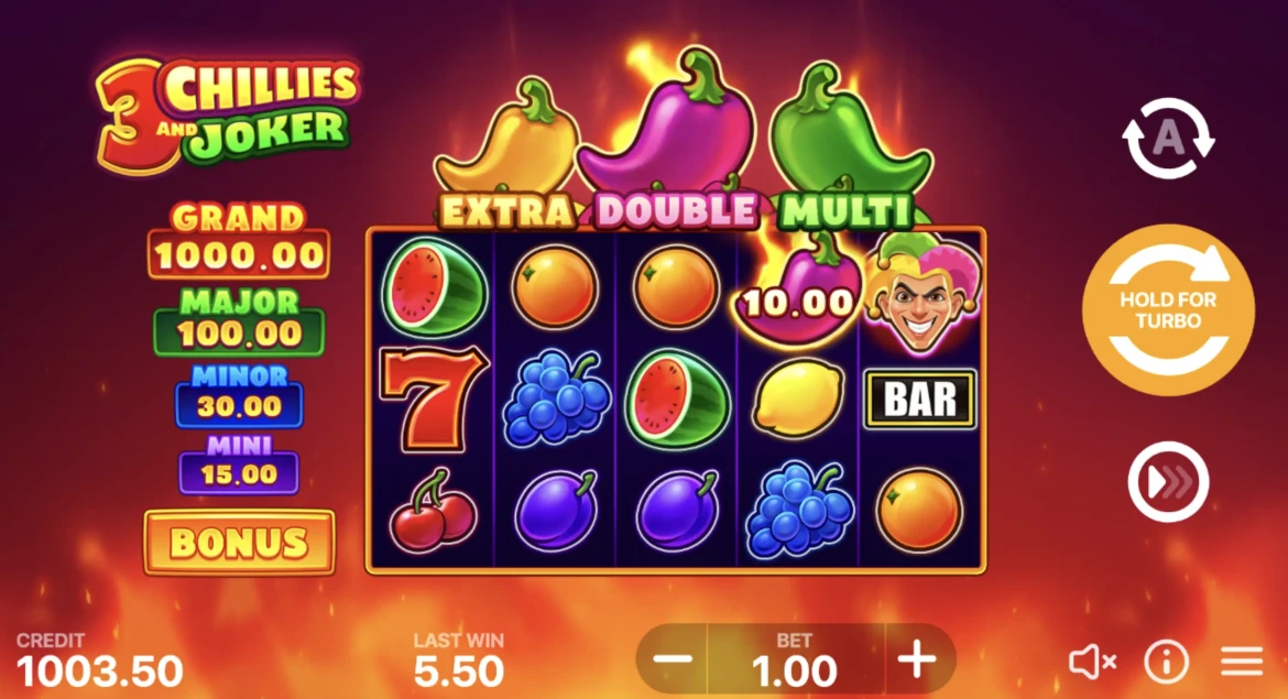 3 Chillies and Joker: Hold and Win