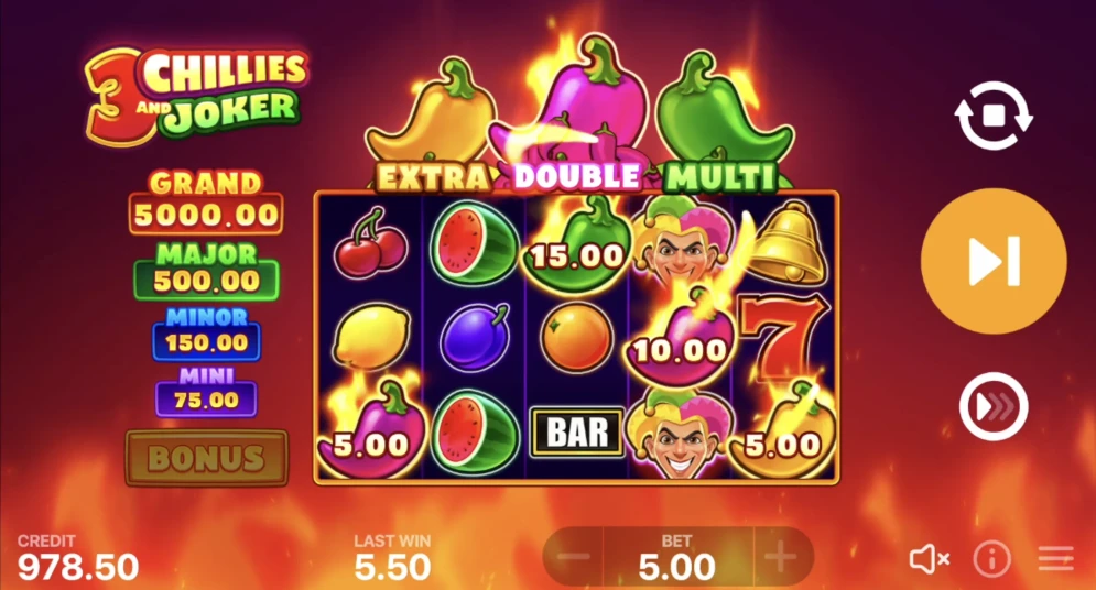 3 Chillies and Joker: Hold and Win